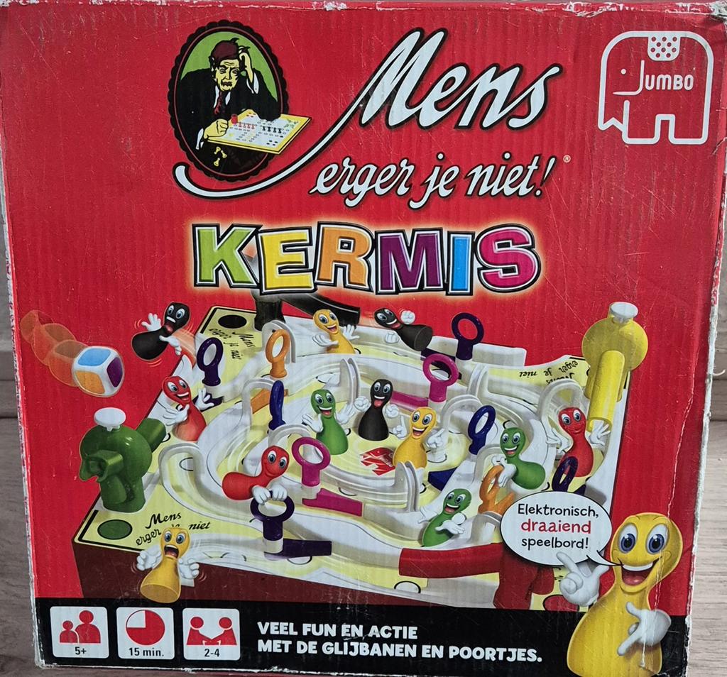 Mens erger je niet! Kermis - Jumbo bordspel, Drie of vier spelers, Ophalen of Verzenden, Zo goed als nieuw