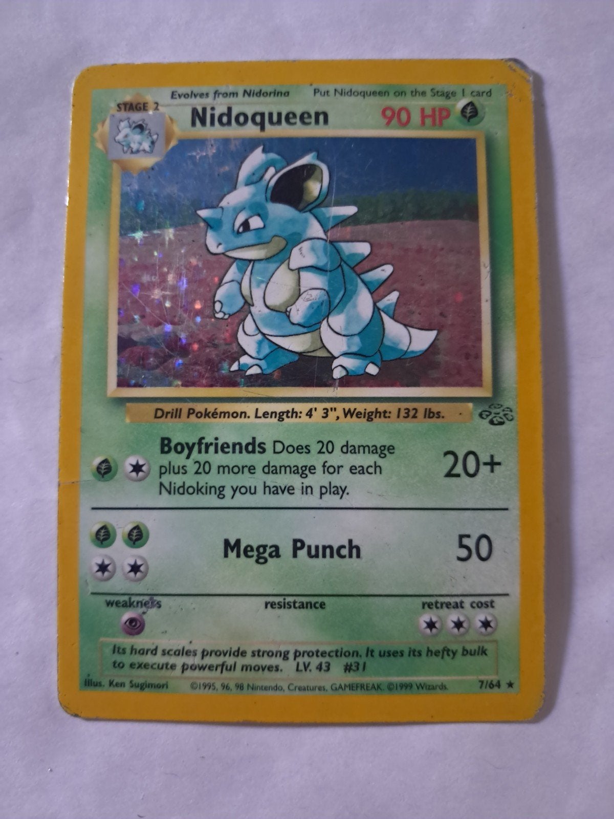 Nidoqueen 7 jungle, Ophalen of Verzenden, Gebruikt, Losse kaart, Foil
