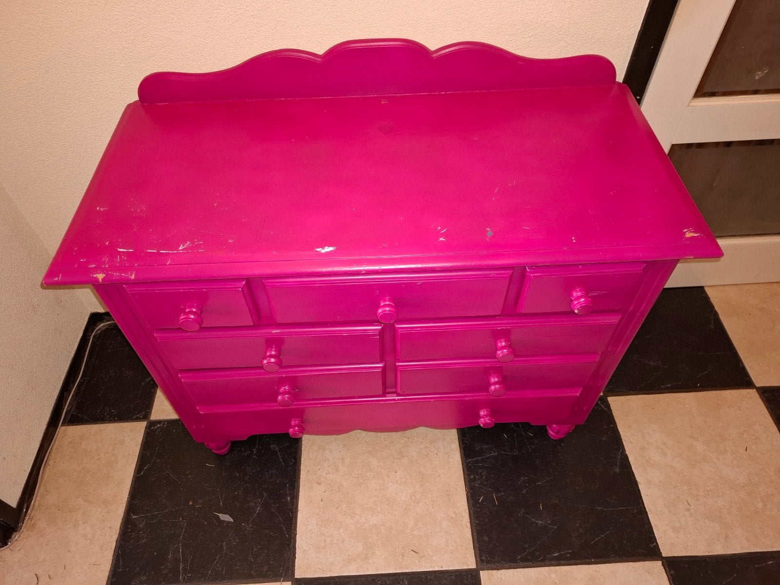 Roze ladekastje met 8 laden, Huis en Inrichting, Kasten | Ladekasten, Gebruikt, 5 laden of meer, Minder dan 100 cm, 25 tot 50 cm