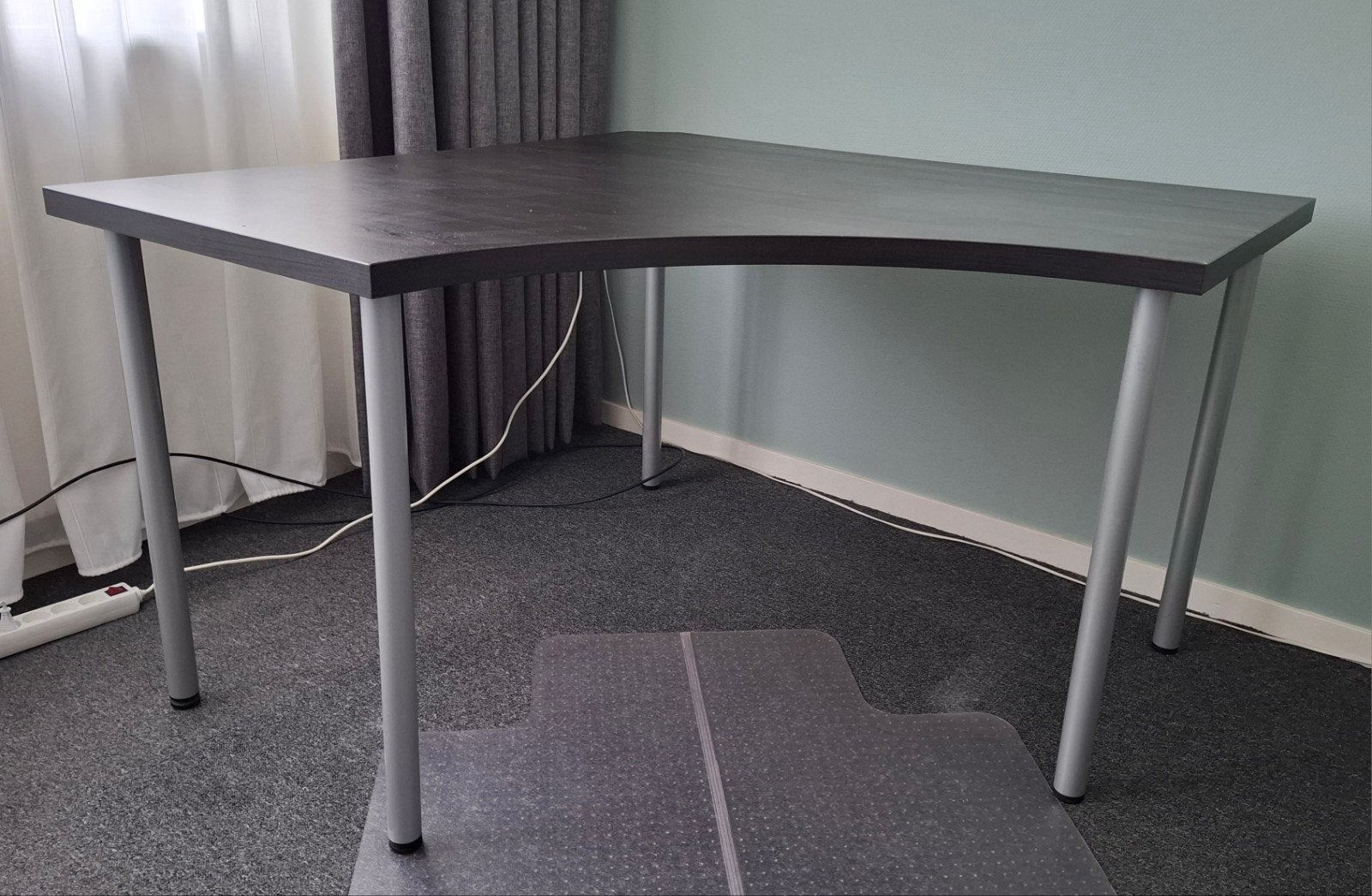 Hoekbureau, Ophalen, Zwart, Gebruikt, 120 cm