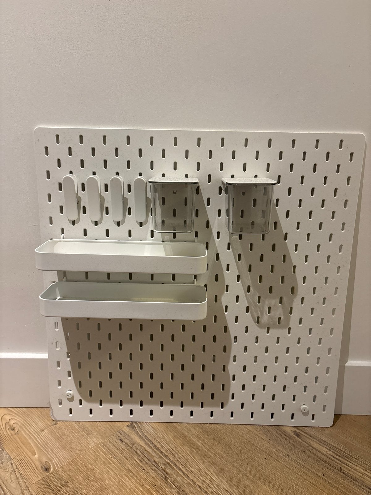 IKEA Skadis Opbergbord 56x56 cm met accessoires, Ophalen, Gebruikt, Kunststof, Modern