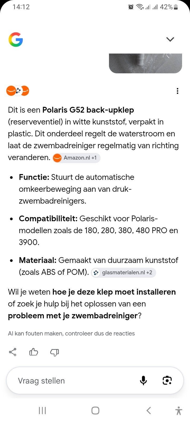 Polaris G52 Back-upklep voor zwembadreinigers, Ophalen, Nieuw, Overige typen