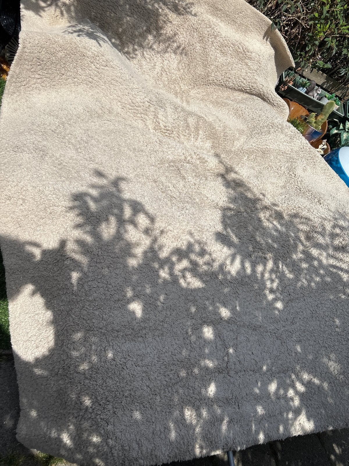 Groot beige vloerkleed, zacht en comfortabel, Huis en Inrichting, Stoffering | Tapijten en Kleden, Ophalen, Gebruikt, Beige, Rechthoekig