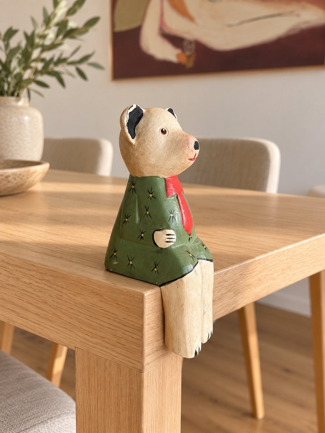 Vintage handgemaakte houten beer, Overige onderwerpen, Houtsnijwerk, Ophalen of Verzenden, 20 - 50 cm