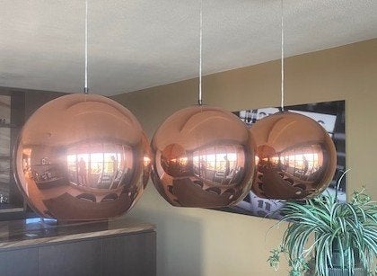 Originele Tom Dixon Copper Shade lamp (3 stuks), Kunststof, Gebruikt, Modern, E27 (groot)