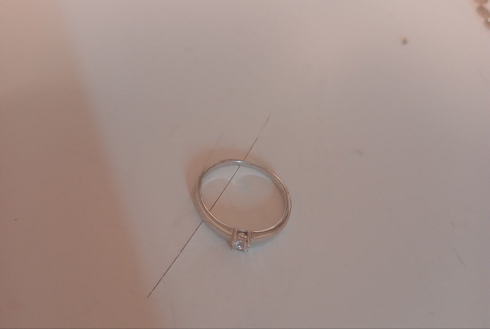 Mooie Lucardi ring met steentje, Gebruikt, 17 tot 18, Dame, Zilver