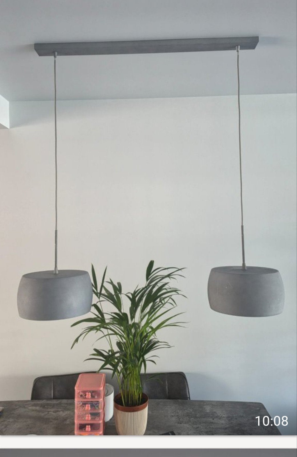 Moderne hanglampen set - grijs betonlook, Ophalen, Overige materialen, Modern, Industrieel, Overige fittingen