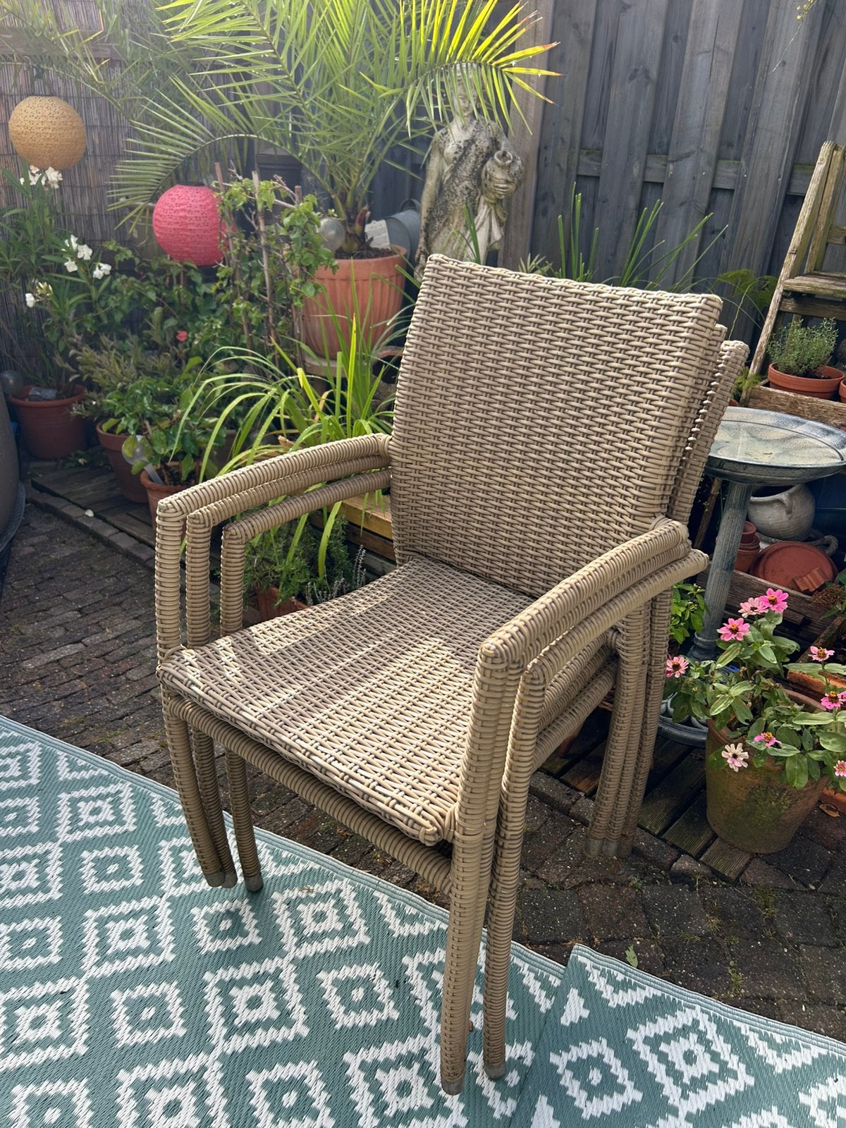 Tuinstoelen wicker, Ophalen, Zo goed als nieuw, Wicker