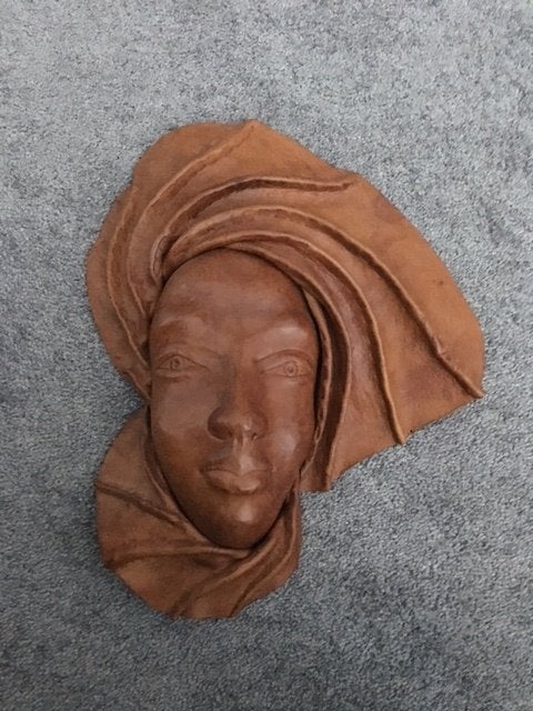 Masker : Leren handgemaakt tribal gezichtsmasker, Nieuw!, 40 cm, Masker, Handgemaakt, Overige materialen