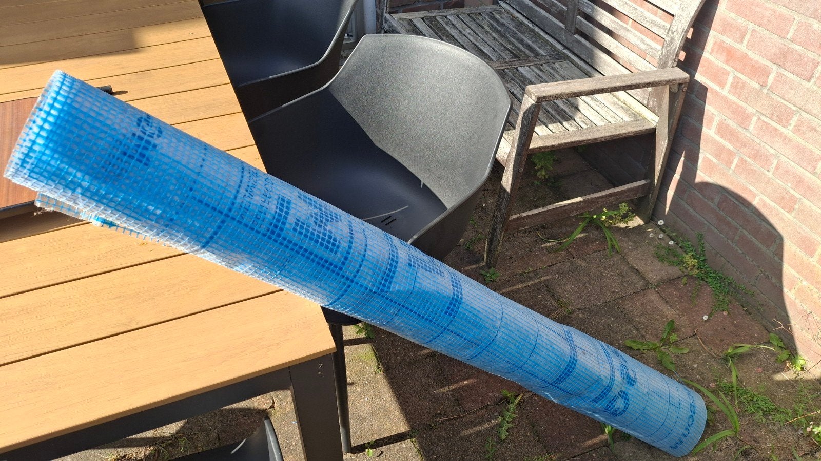Blauwe folie rol - Damp open., Ophalen, Gebruikt, 15 m² of meer, Folie