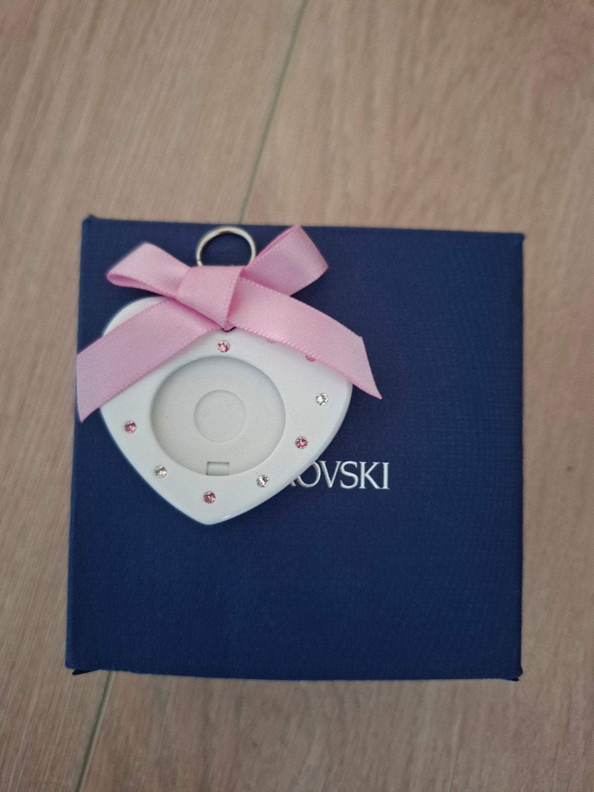 Swarovski fotolijstje hart met roze strik en steentjes, Meerkleurig, Overige materialen, Nieuw, Ophalen of Verzenden