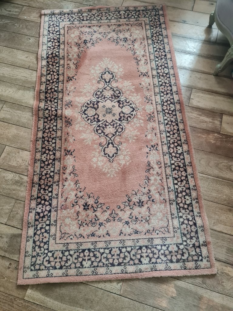 Vintage loper vloerkleed wol 80 x 1,85, Heikant 21 Kaatsheuvel, Gebruikt, Belle Vieille Brocante, Crème