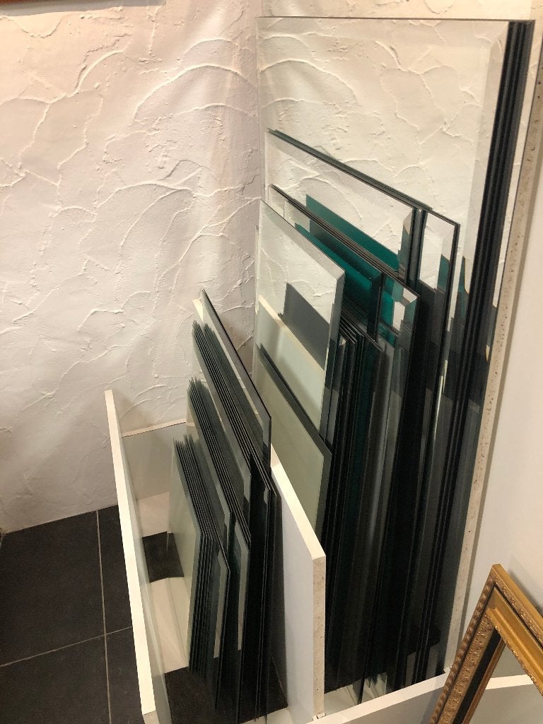 42 Facetgeslepen Zilverkleurige Spiegels met Facetrand, Ophalen, 100 tot 150 cm, Nieuw, 75 tot 100 cm