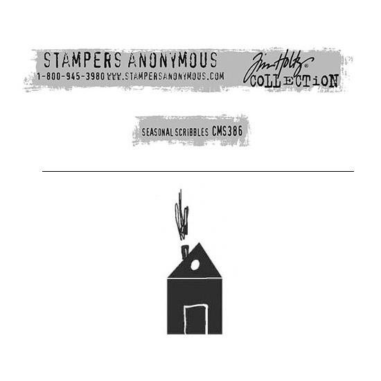 SA Tim Holtz Cling Stamp Seasonal Scribble #386/06, Verzenden, Nieuw, EZ-mounted stempel