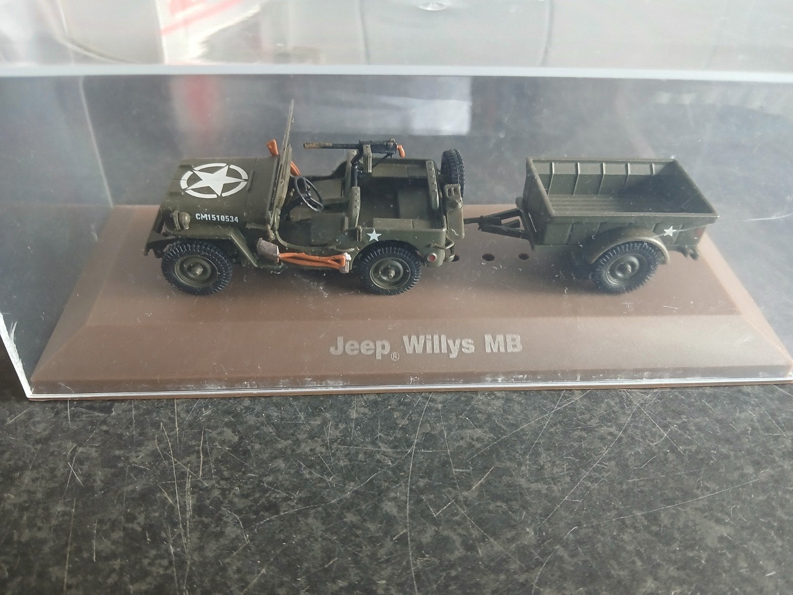 Jeep Willys MB met aanhanger - Modelauto, Ophalen of Verzenden, Landmacht, Amerika