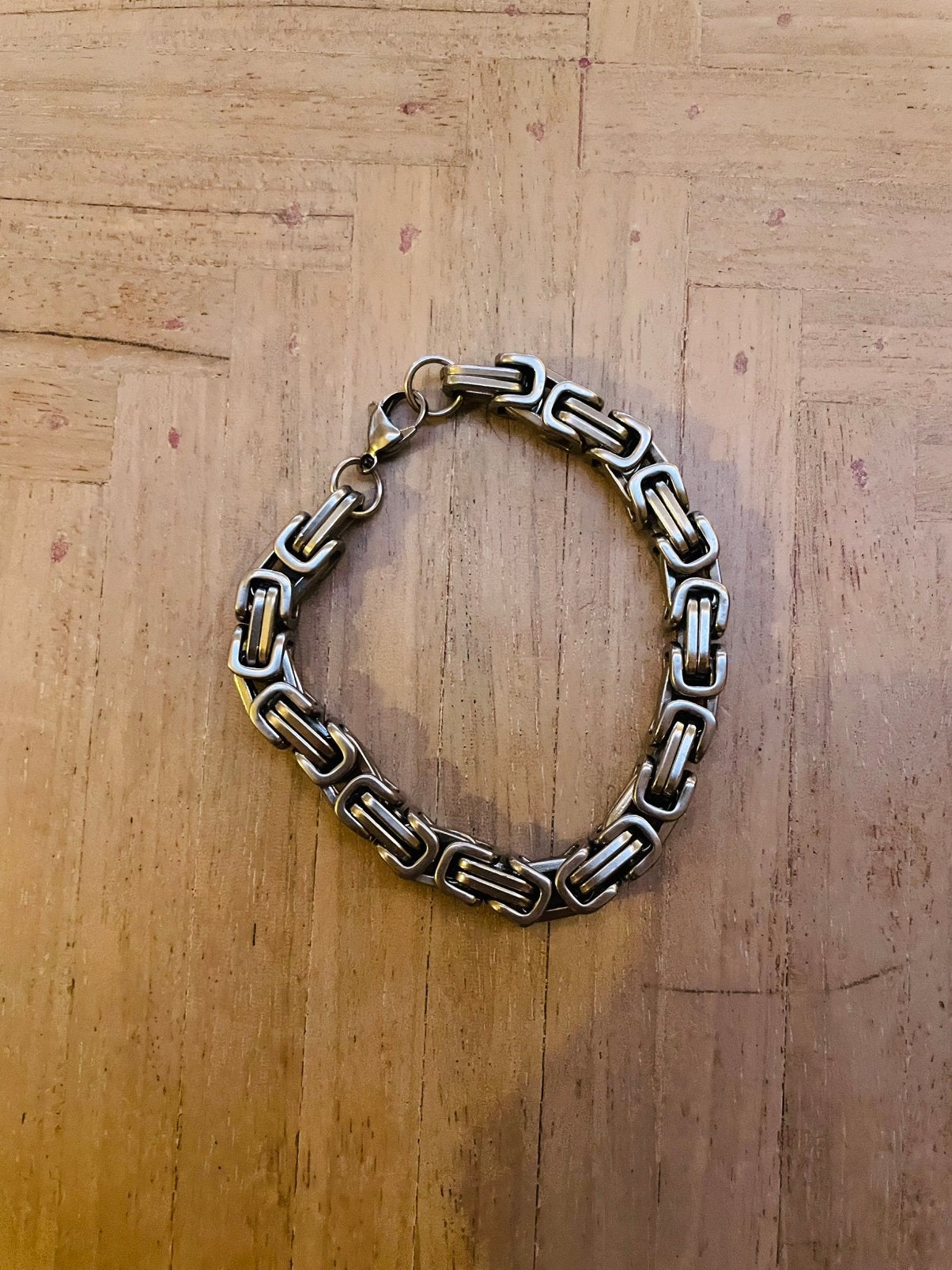 Rvs koningsschakel armband, Ophalen of Verzenden, Zo goed als nieuw, Zilver, Staal