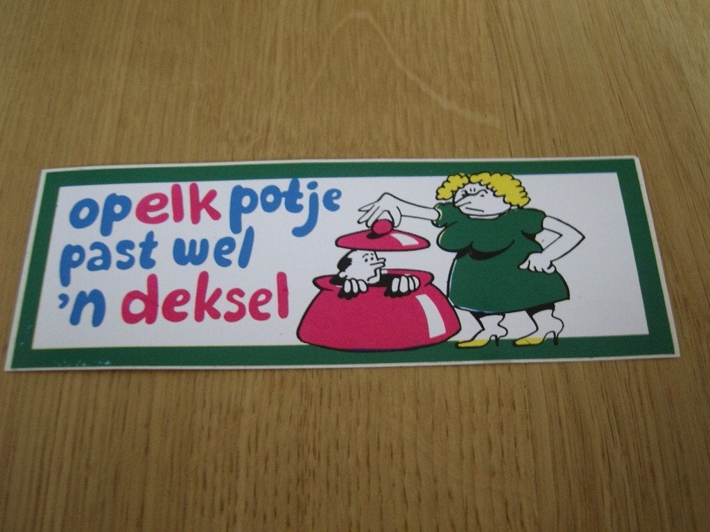 sticker gein 091 - op elk potje past wel 'n deksel *, Ophalen, Zo goed als nieuw
