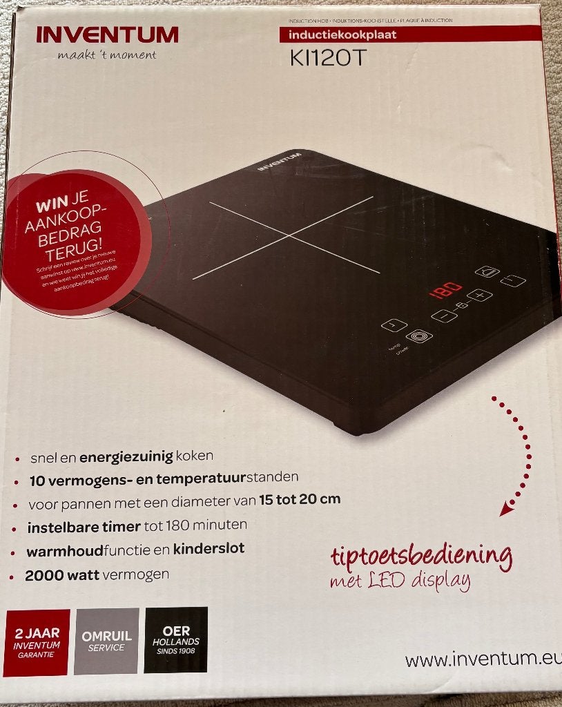 Inventum keramische kookplaat, Keramisch, Nieuw, Vrijstaand, 4 kookzones