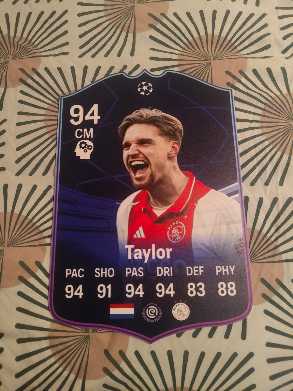 Voetbalkaartje (37cmx25cm) - Kenneth Taylor / Ajax, Ophalen, Zo goed als nieuw, Ajax, Poster, Plaatje of Sticker