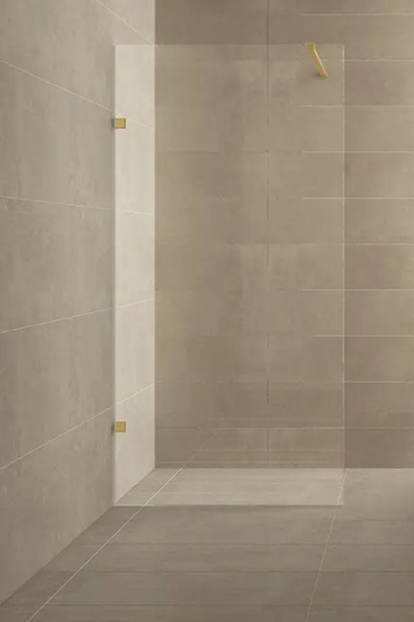Douchewand Mueller Gold,  70cm messing geborsteld, Ophalen, Nieuw, Glas, Douche