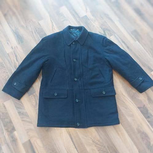 Zwarte vintage jas van Emilio Sandrini,maat M/L(cashemere, Ophalen of Verzenden, Gedragen, Zwart