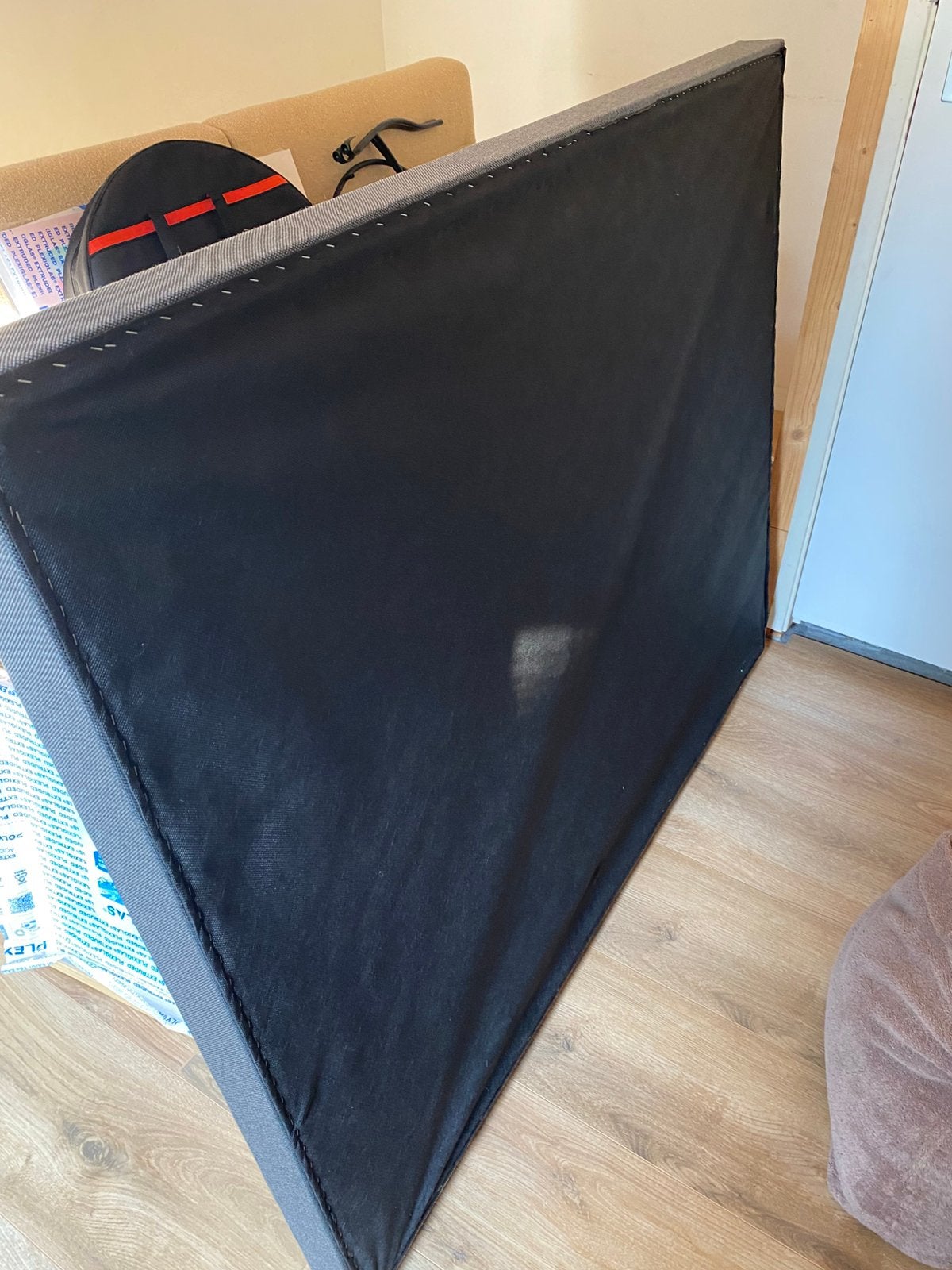 Hoofdbord bed bruin, Ophalen, Bruin, 140 cm, Stof