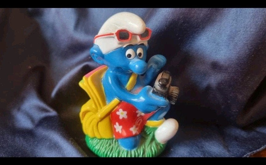 Reis foto smurf, Verzamelen, Ophalen of Verzenden, Gebruikt, Overige Smurfen, Poppetje, Figuurtje of Knuffel