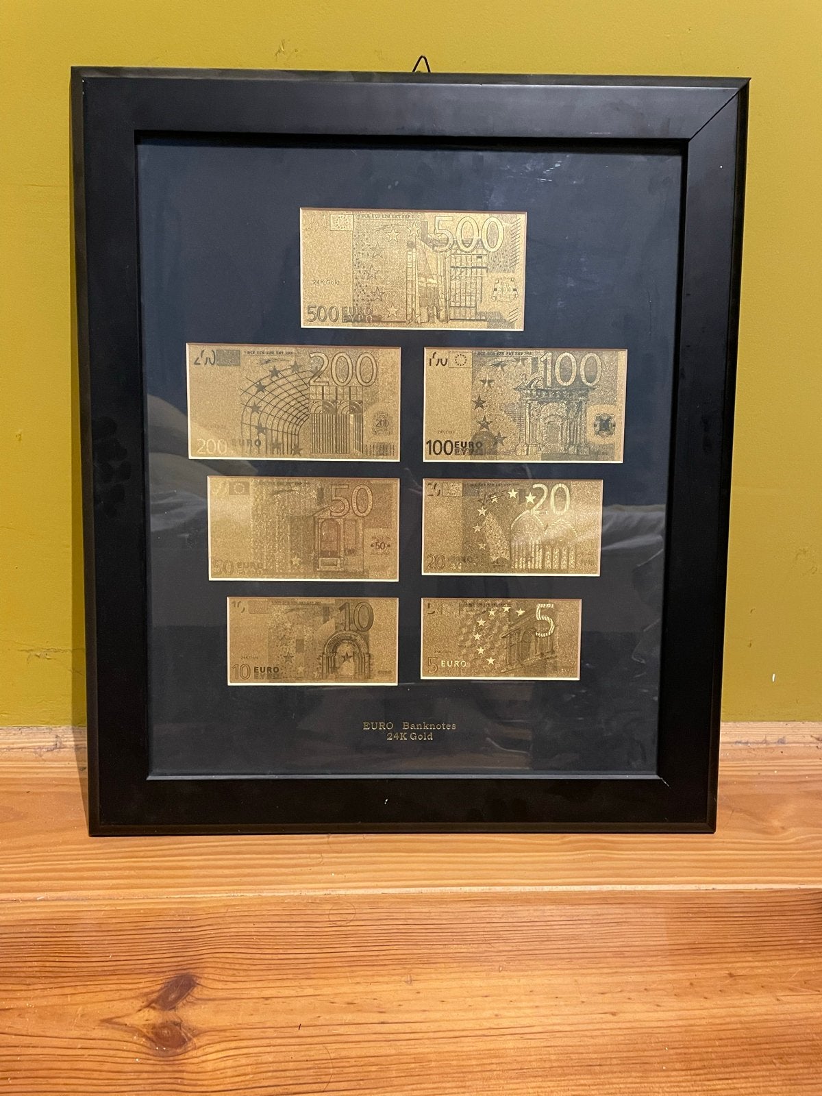 Ingelijste 24K gouden Euro bankbiljetten set, Ophalen of Verzenden, Overige landen, 500 euro, Setje