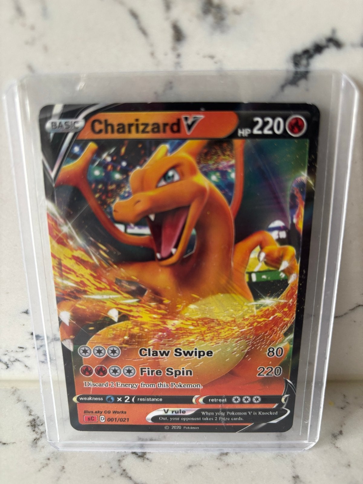 Charizard V Pokemon Kaart, Ophalen of Verzenden, Zo goed als nieuw, Losse kaart, Foil