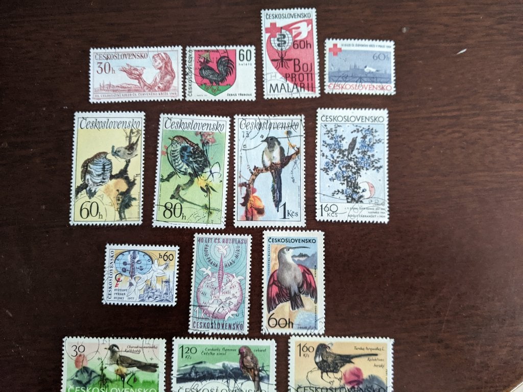 TSJECHOSLOVAKIJE; KAVEL 31 versch. zegels thema VOGELS, Verzenden, Gestempeld, Dier of Natuur