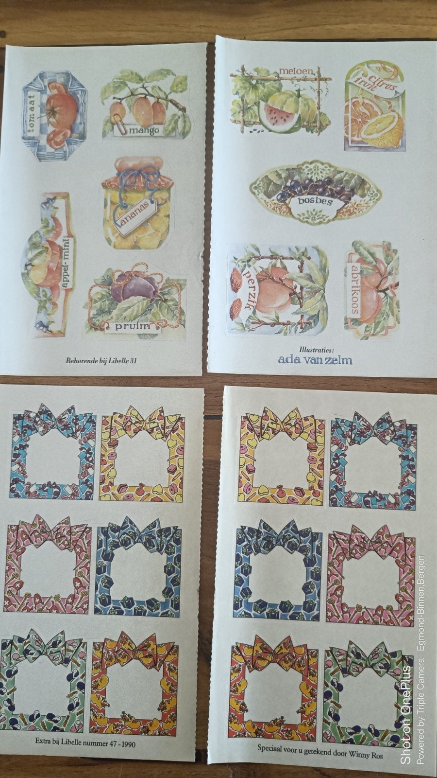 Vintage Labelfiguren en Fruitetiketten uit Libelle 1990, Ophalen of Verzenden