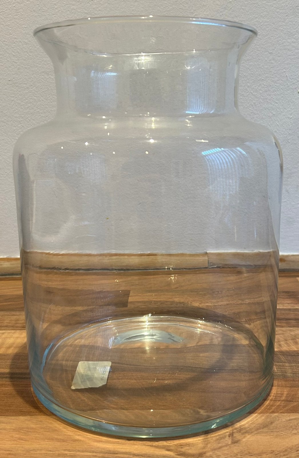 Design Bloemenvaas melkbus glas 25 x 18 cm, Transparant, 25 cm, Ophalen of Verzenden, Glas