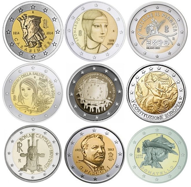 2 Euro CC-Munten Italie 2005 t/m 2021 UNC, Ophalen of Verzenden, Italië, 2 euro