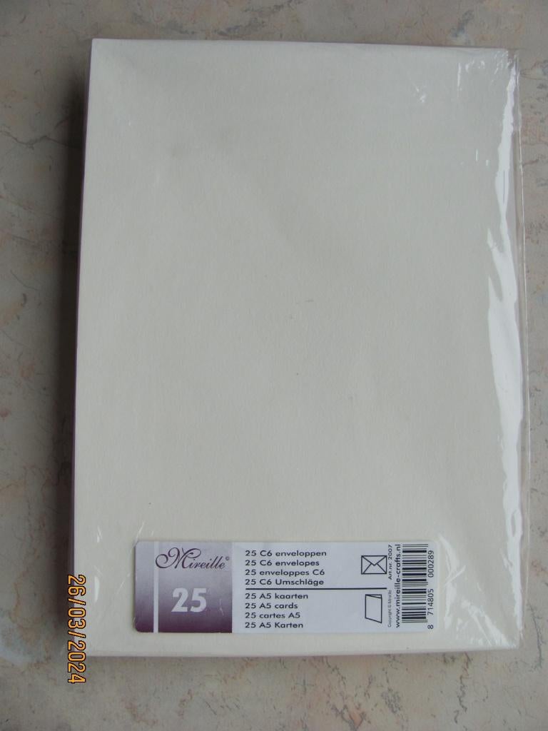 NIEUW 18 VELLEN papier ENVELOP kaarten MIREILLE Crafts A5, Ophalen of Verzenden, Nieuw, Overige thema's, Blanco kaart of Basiskaart