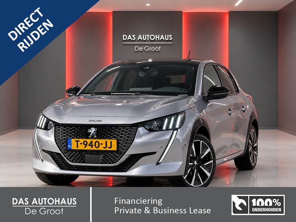 Peugeot e-208 EV GT Pack 50 kWh SOH 93.7% | Panodak | Side a, Auto's, 12 maanden, Gebruikt, Origineel Nederlands, Adaptive Cruise Control
