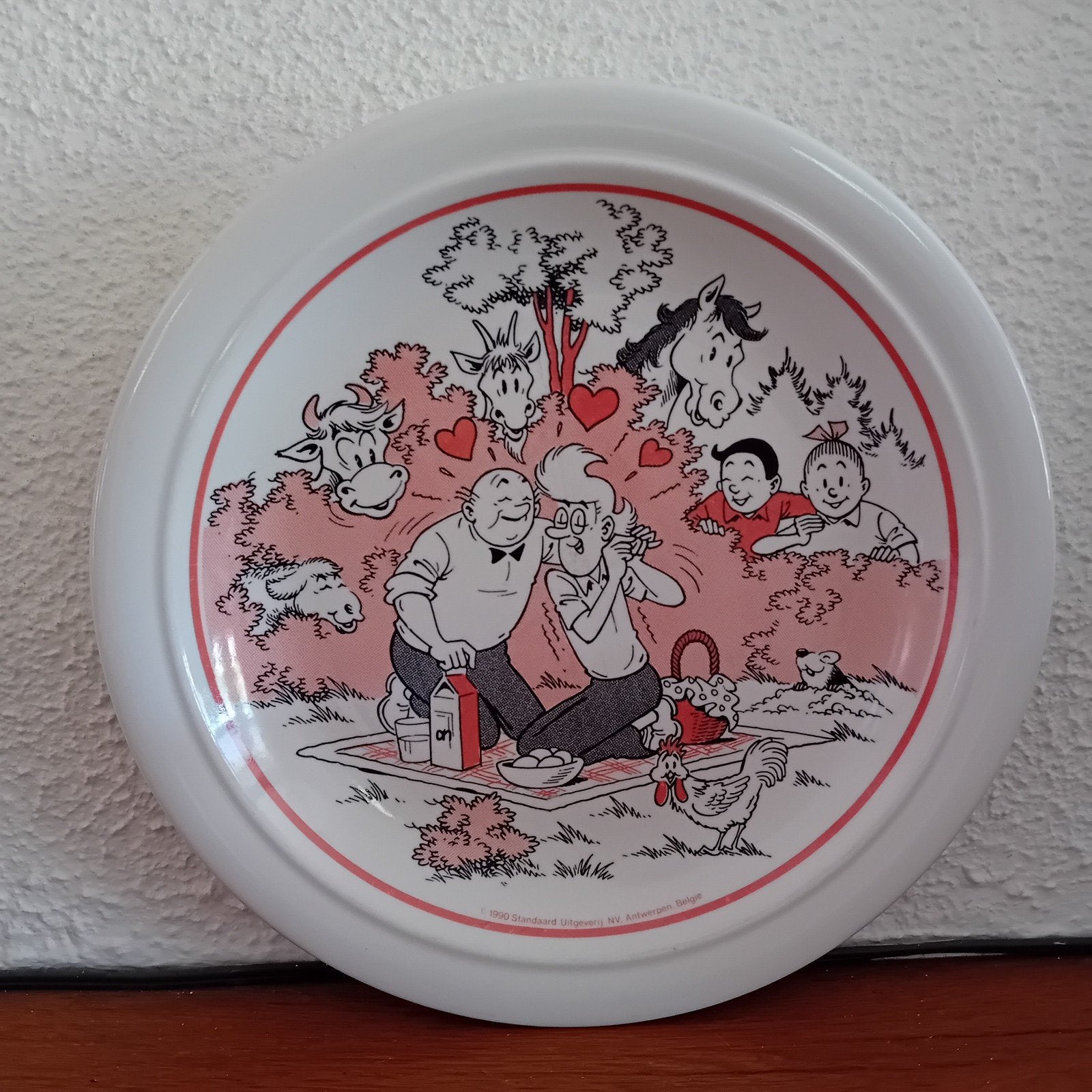 Suske en Wiske ontbijtbord - 1990 - Vintage, Ophalen of Verzenden, Suske en Wiske, Gebruikt, Gebruiksvoorwerp