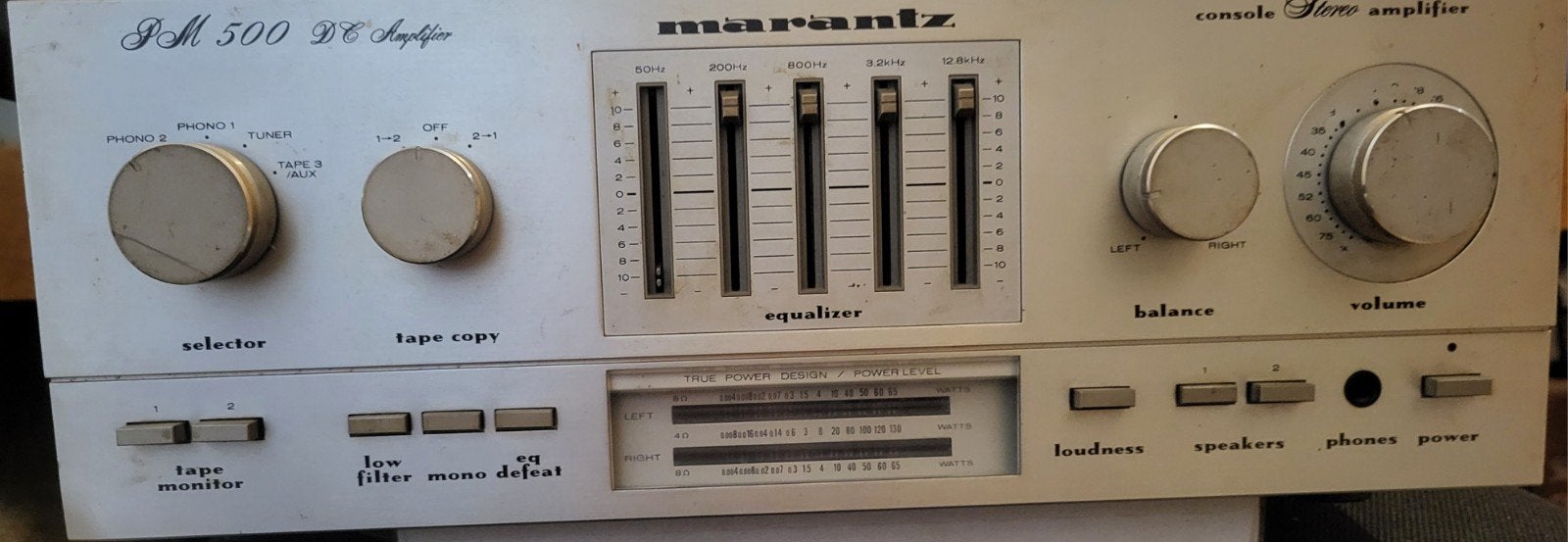 Marantz PM 500 DC Amplifier - Vintage Stereo Versterker, Gebruikt, 60 tot 120 watt, Stereo, Ophalen