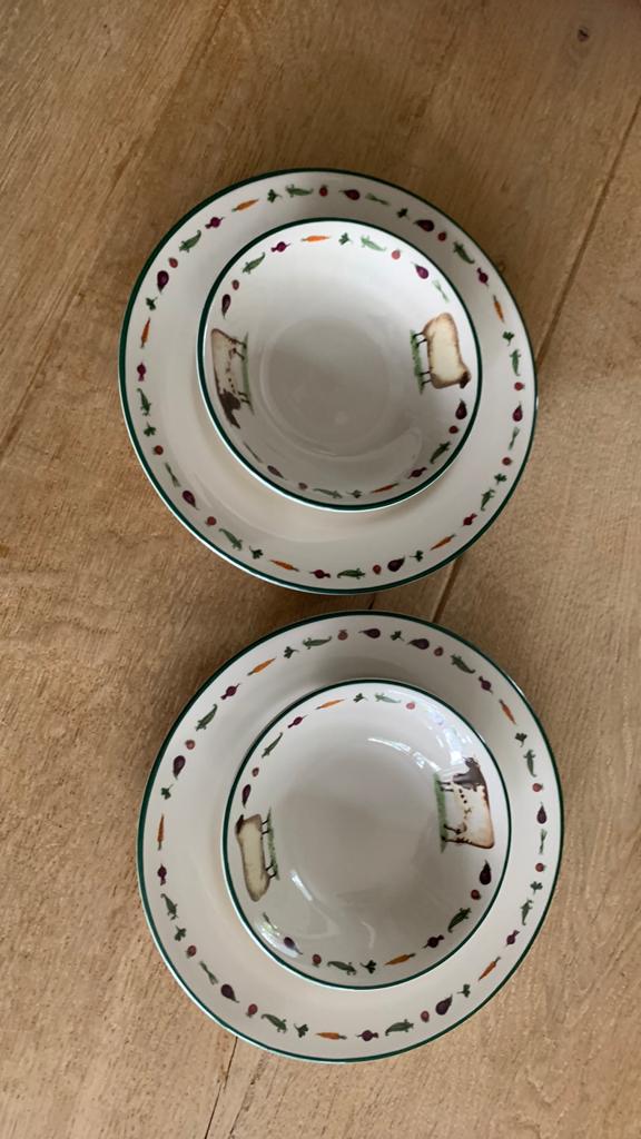 Cloverleaf 2 dinerborden en 2 schaaltjes perfecte staat, Verzenden, Cloverleaf, Zo goed als nieuw, Cloverleaf