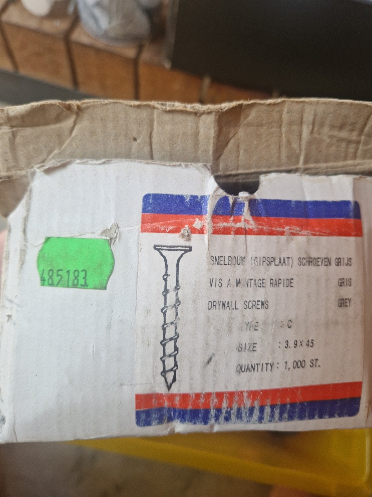 Gipsplaatschroeven 3.9x45mm - Doos van 900 stuks, Ophalen, Nieuw, Minder dan 50 mm, Schroeven