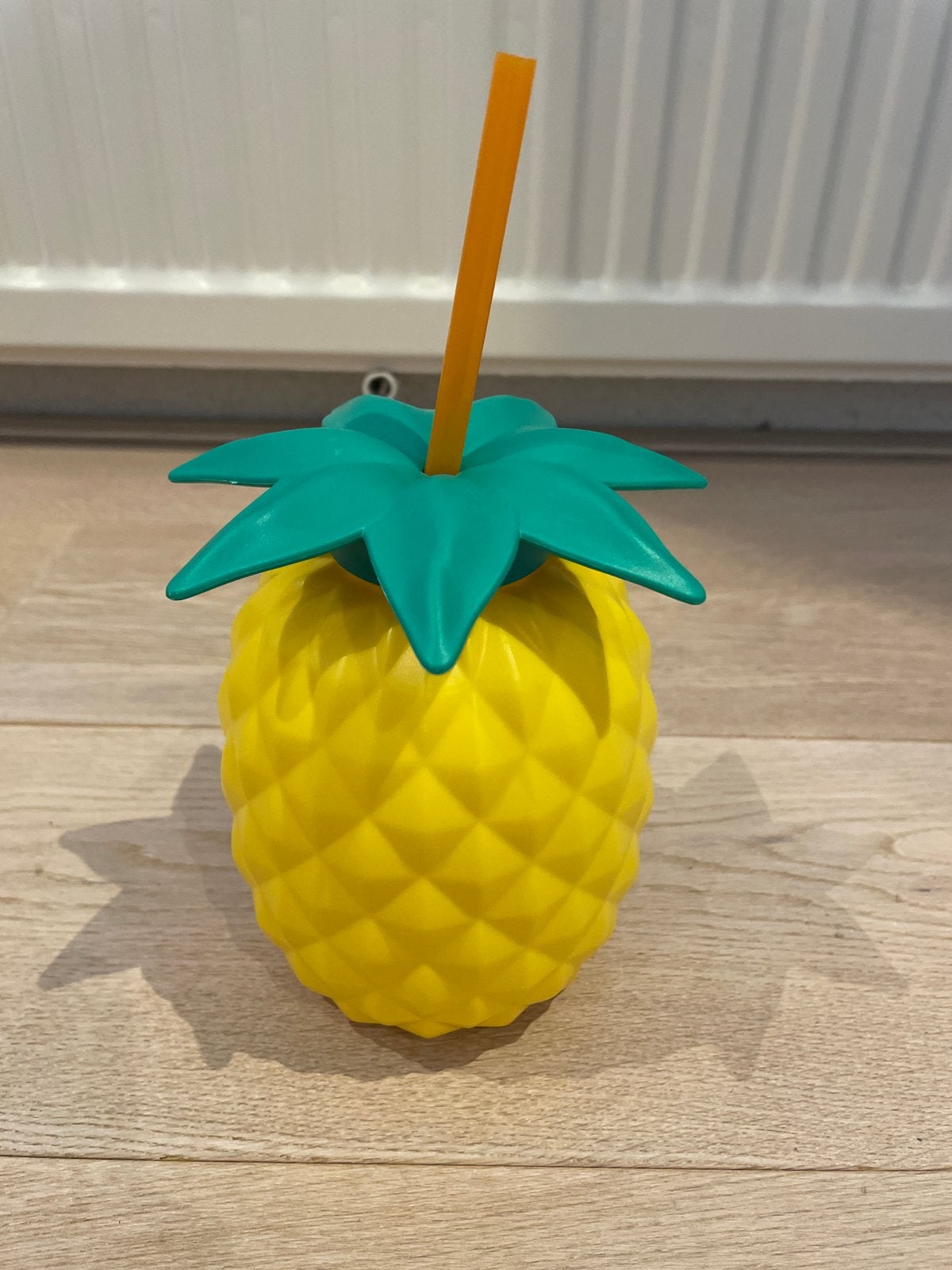 Ananas drinkbeker met rietje - Geel/Groen, Ophalen, Overige typen, Kunststof, Nieuw
