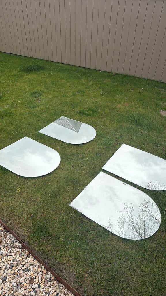 Spiegels half rond mooi jaren ‘30, Ophalen, Zo goed als nieuw, 75 tot 100 cm, Minder dan 100 cm
