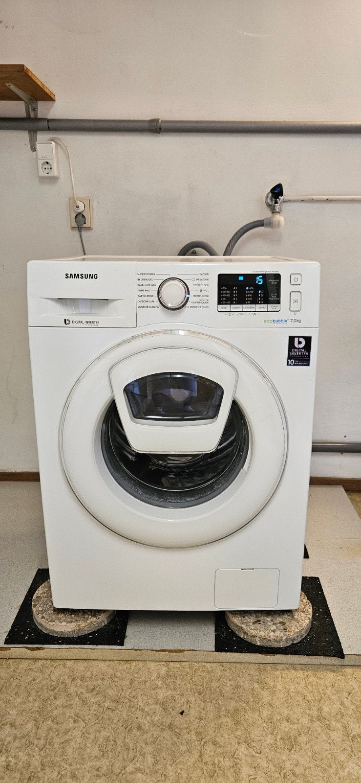 Samsung EcoBubble 7.0kg Wasmachine (2017), Witgoed en Apparatuur, Gebruikt, Ophalen of Verzenden, Energieklasse A of zuiniger