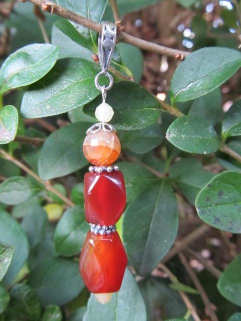 Hanger Free Fox agaat grote facet-glad-jade facet zilver, Ophalen, Bruin, Nieuw, Met edelsteen