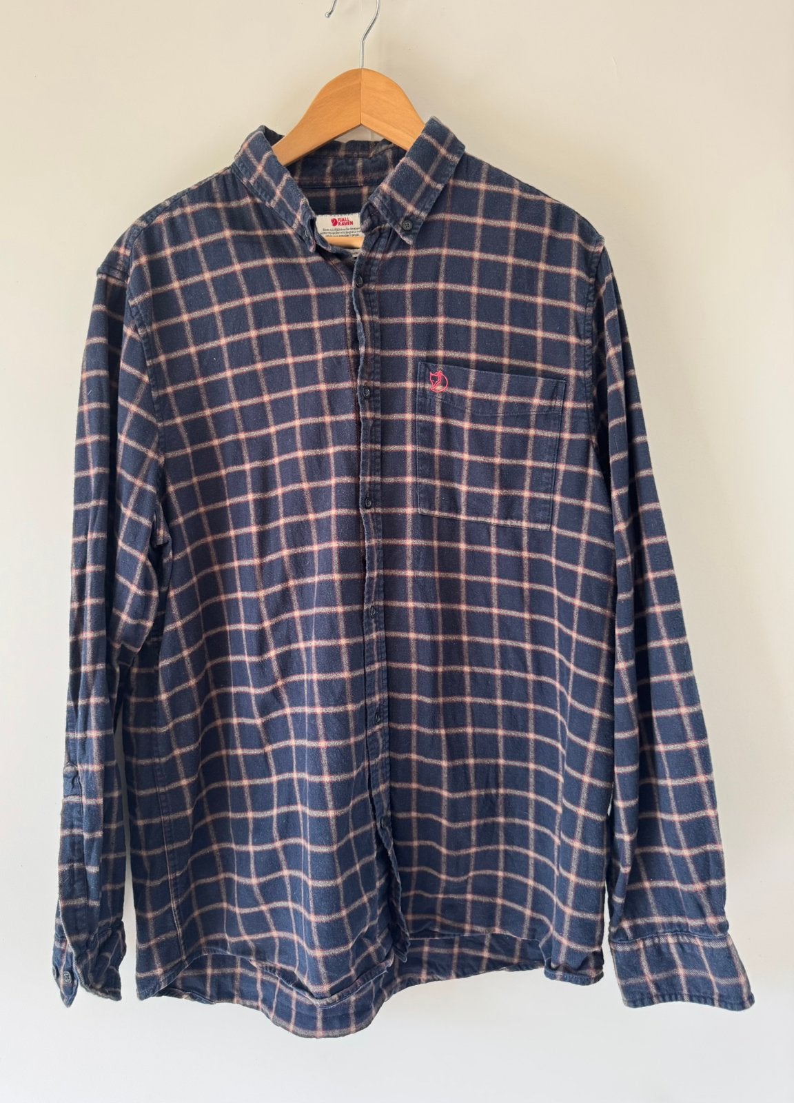 Fjallraven Övik Flannel Shirt, Ophalen of Verzenden, Gedragen, Blauw