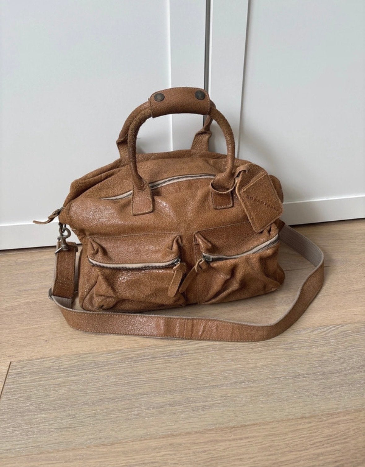 Cowboysbag bruin leer, Ophalen of Verzenden, Gebruikt, Bruin, Handtas