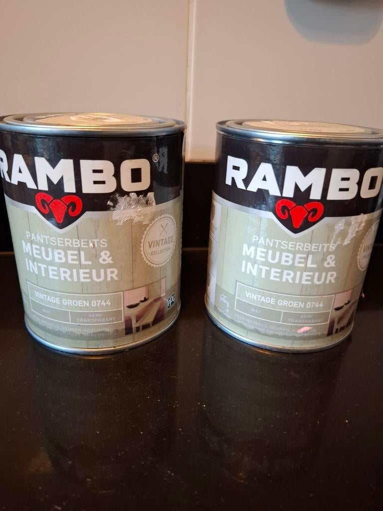 Rambo Pantserbeits 0744 Meubel & Interieur Vintage Groen, Doe-het-zelf en Verbouw, Verf, Beits en Lak, Nieuw, Beits, Ophalen of Verzenden