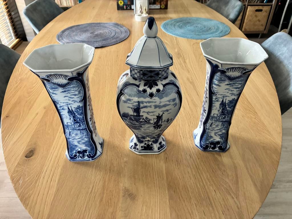 DELFTS BLAUWE VAZEN SET 501/501b, Antiek en Kunst, Ophalen of Verzenden