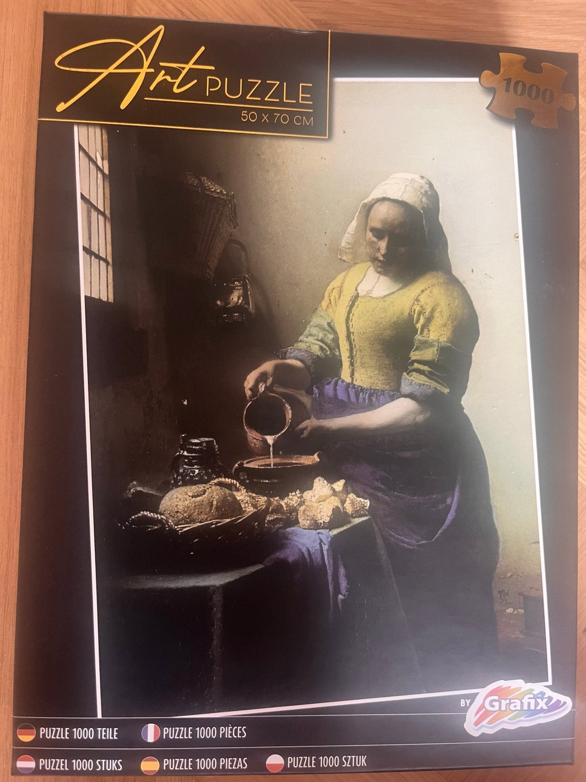Art Puzzel Het Melkmeisje 1000 stukjes Grafix, Ophalen of Verzenden, 500 t/m 1500 stukjes, Nieuw, Legpuzzel