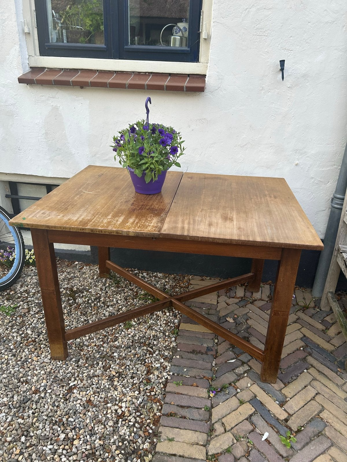 Antieke uitschuifbare tafel van Pander & Zonen, Ophalen