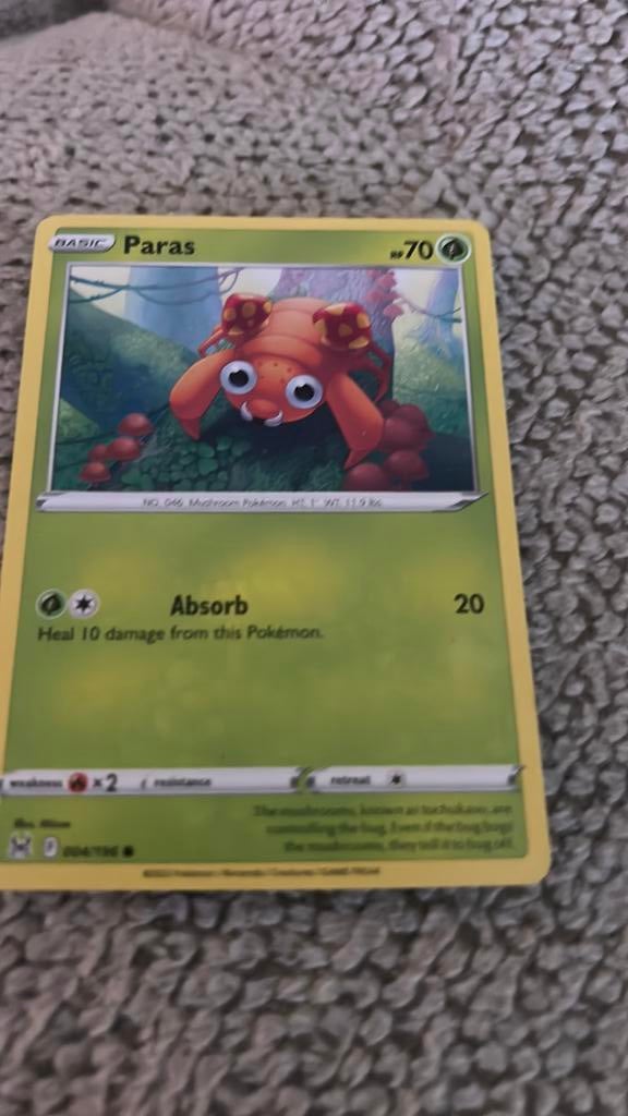 Paras pokemon kaart, Ophalen of Verzenden, Zo goed als nieuw